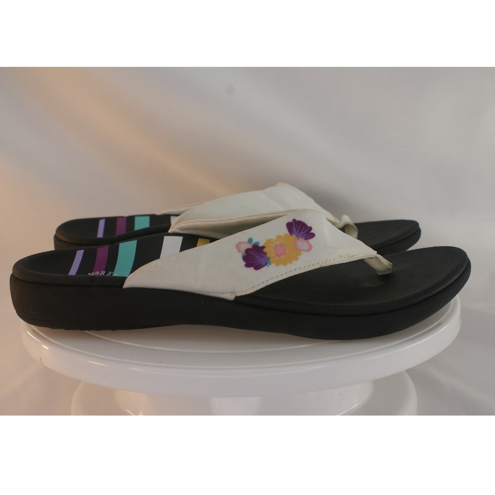 Revitalign Yumi Tropic White Floral Embroidered Thong Sandals RV1125WHT080W 8